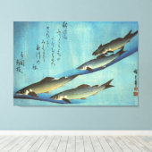 Ai (Trout) - Hiroshige Farbe Japanischer Fisch Pri Leinwanddruck (Insitu (Holzboden))
