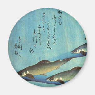 Ai (Trout) - Hiroshige Farbe Japanischer Fisch Pri Magnet