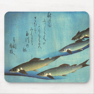 Ai (Trout) - Hiroshige Farbe Japanischer Fisch Pri Mousepad