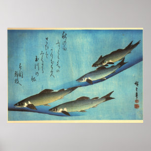 Ai (Trout) - Hiroshige Farbe Japanischer Fisch Pri Poster