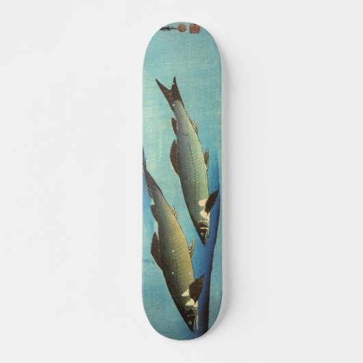 Ai (Trout) - Hiroshige Farbe Japanischer Fisch Pri Skateboard (Vorne)