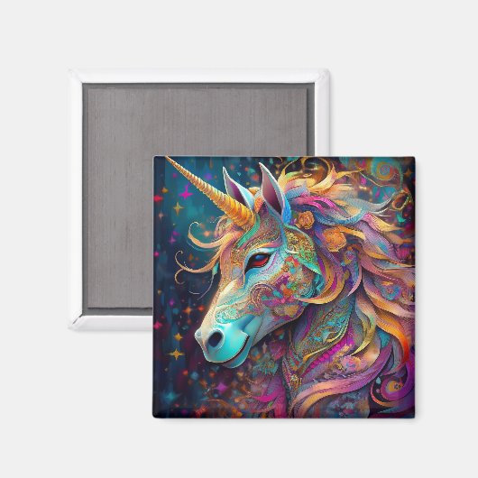 AI Unicorn Magnet (Vorderseite/Rückseite)