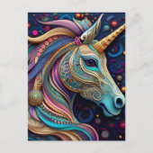 AI Unicorn Postkarte (Vorderseite)
