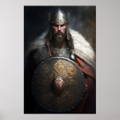 AI Viking Warrior Holding Shield Poster (Vorne)