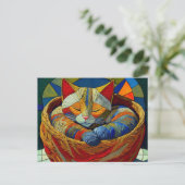 AI Yarn Cat Postkarte (Stehend Vorderseite)