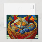 AI Yarn Cat Postkarte (Vorne/Hinten)