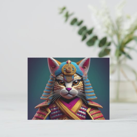 AI Yarn Cat Postkarte (Stehend Vorderseite)