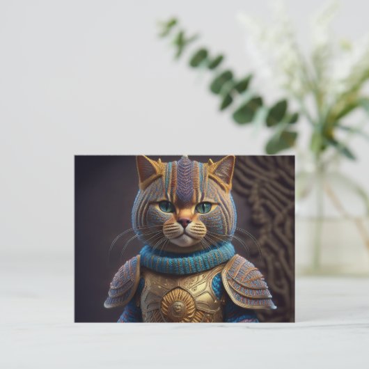 AI Yarn Cat Postkarte (Stehend Vorderseite)