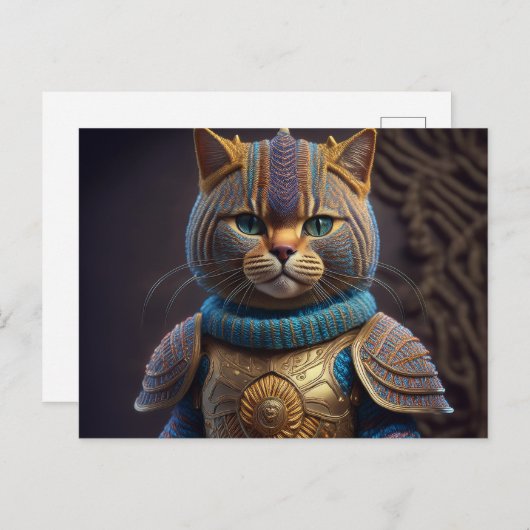 AI Yarn Cat Postkarte (Vorne/Hinten)