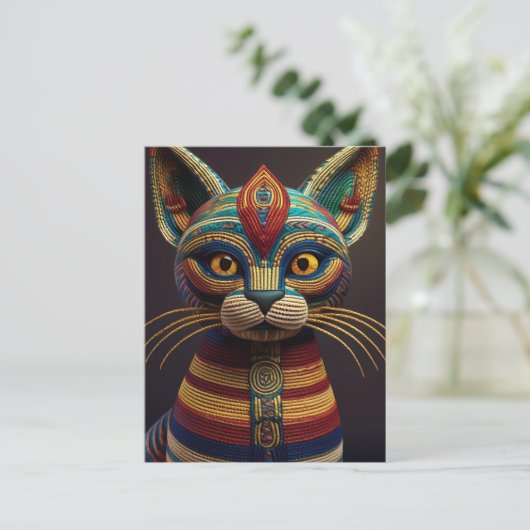 AI Yarn Cat Postkarte (Stehend Vorderseite)