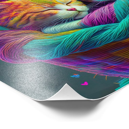 AI Yarn Cats Fotodruck (Ecke)