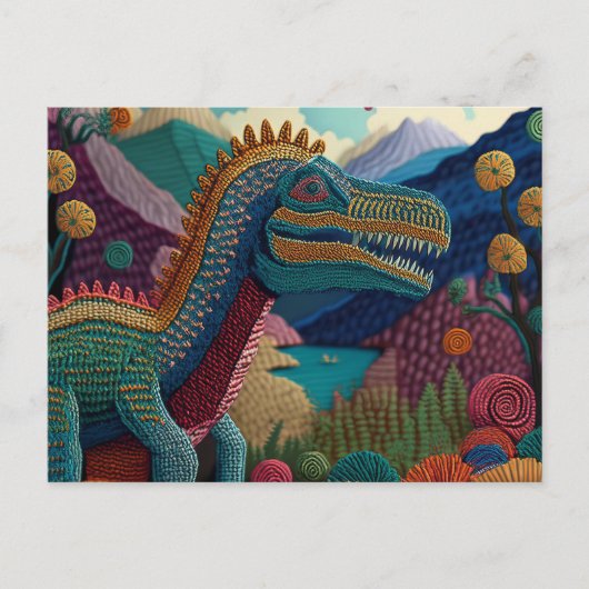 AI Yarn Dino Postkarte (Vorderseite)