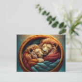 AI Yarn Lions Postkarte (Stehend Vorderseite)