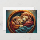AI Yarn Lions Postkarte (Vorne/Hinten)