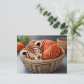 AI Yarn Tiger Postkarte (Stehend Vorderseite)