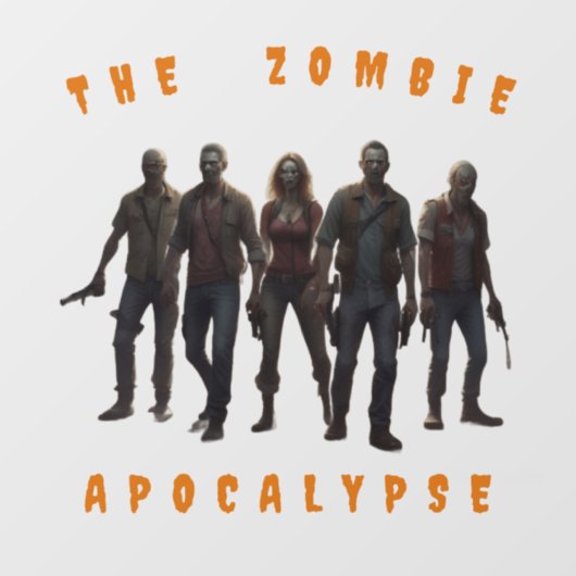 AI Zombie Apokalypse Window Clying Decal Fensteraufkleber (Blatt)