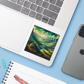 Aibonito Puerto Rico 3 Inch Vinyl Sticker (Laptop mit iPhone)