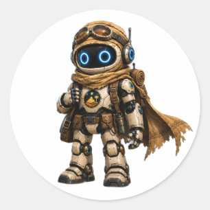 AIC Wüstenreisender Roboter-Explorer Runder Aufkleber
