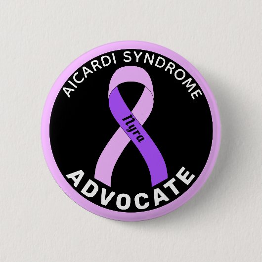 Aicardi Syndrom Advocate Ribbon Black Button (Vorderseite)