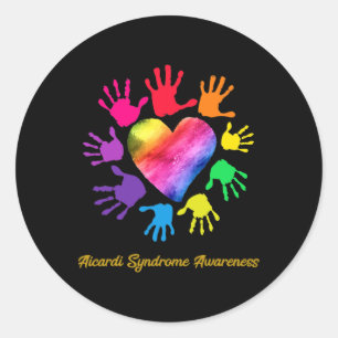 Aicardi-Syndrom Awareness Hands Aicardi Syndrom Runder Aufkleber