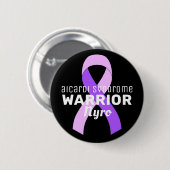 Aicardi-Syndrom Warrior Ribbon Black Button (Vorne & Hinten)