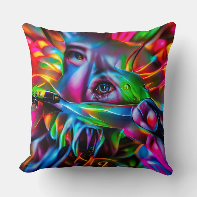 Aichmophobie: Vivid Surreal Art Kissen (Vorderseite)