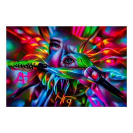Aichmophobie: Vivid Surreal Art Poster