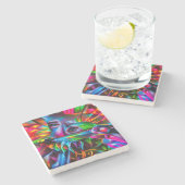 Aichmophobie: Vivid Surreal Art Steinuntersetzer (Seitenansicht)