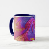 AIDA ~ Zany 3D ~ Pink Yellow Lila 3D Tasse (Vorderseite Links)