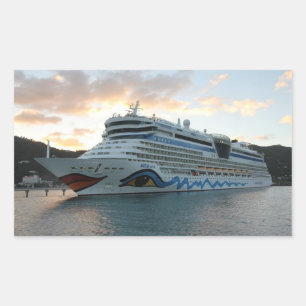 AIDAluna Kreuzfahrtschiff in Road Town auf Tortola Rechteckiger Aufkleber