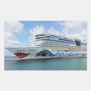 AIDAluna Kreuzfahrtschiff vor der Insel Grenada ve Rechteckiger Aufkleber