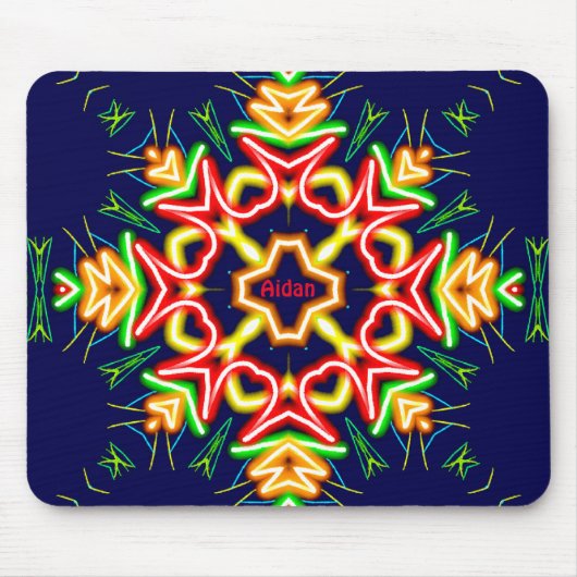 AIDAN ~ Fluor Abstraktes Muster ~ Personalisiert Mousepad (Vorne)