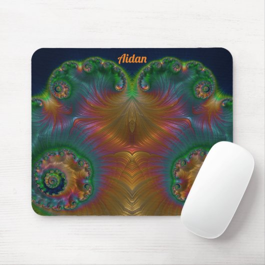 AIDAN ~ Green Orange Yellow and Blue Design Mousepad (Mit Mouse)