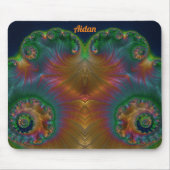 AIDAN ~ Green Orange Yellow and Blue Design Mousepad (Vorne)