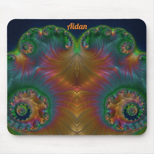 AIDAN ~ Green Orange Yellow and Blue Design Mousepad (Vorne)