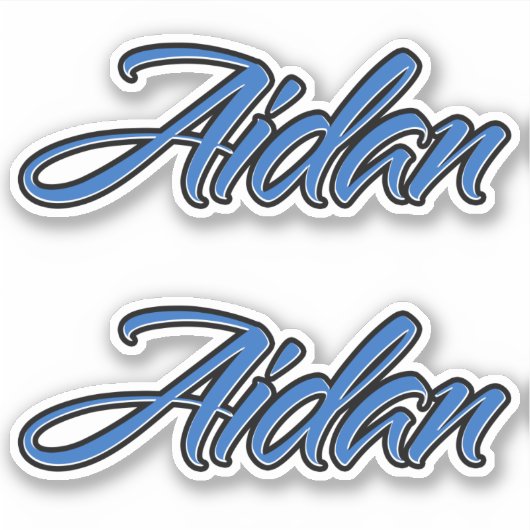 Aidan Name blue Aufkleber Sticker Stickerset (Vorderseite)