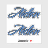 Aidan Name blue Aufkleber Sticker Stickerset (Blatt)