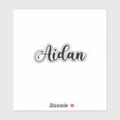 Aidan Name - Handgeschriebene Kalligrafie Aufkleber (Blatt)
