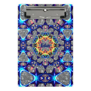 AIDAN ~ TRIPPY 3D Muster Personalisiert Mini Klemmbrett