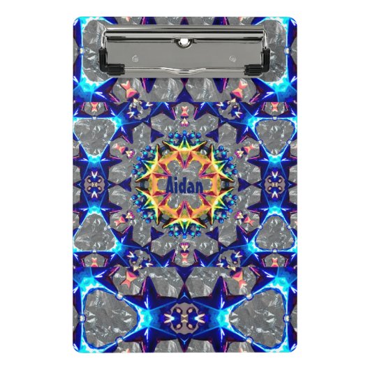 AIDAN ~ TRIPPY 3D Muster Personalisiert Mini Klemmbrett (Vorderseite)
