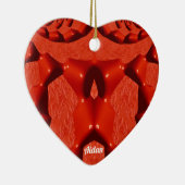 AIDAN ~ VALENTINE HEART ~ Rotes Fraktal ~ Keramik Ornament (Rechts)