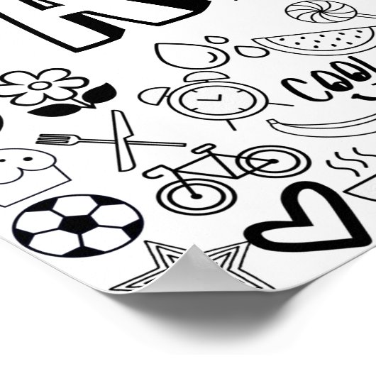 'AIDEN' Color-it-Yourself-Kontur-Design Poster (Ecke)