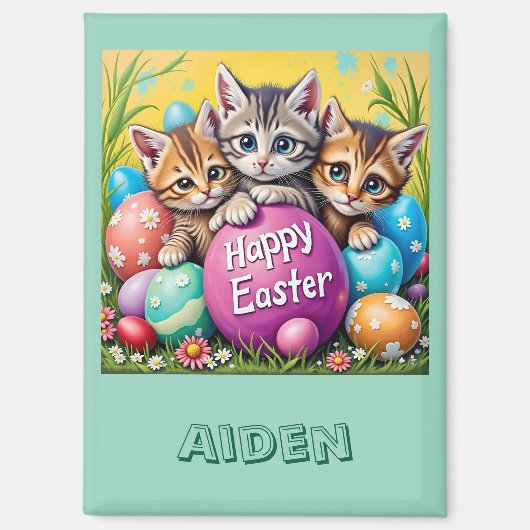 AIDEN ~ EASTER KITTENS Easter Eggs~  Magnet (Vorderseite)