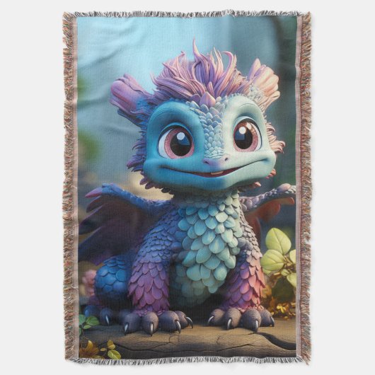 Aiden, ein Whimsikischer Drache Decke (Vorderseite Vertikal)