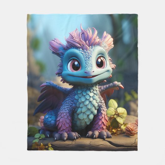 Aiden, ein Whimsikischer Drache Fleecedecke (Vorderseite)