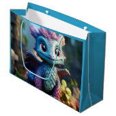 Aiden, ein Whimsikischer Drache Große Geschenktüte (Vorderseite Schrägansicht)
