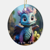 Aiden, ein Whimsikischer Drache Keramik Ornament (Links)