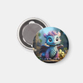 Aiden, ein Whimsikischer Drache Magnet (Vorderseite/Rückseite)