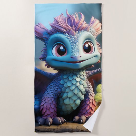 Aiden, ein Whimsikischer Drache Strandtuch (Vorderseite)