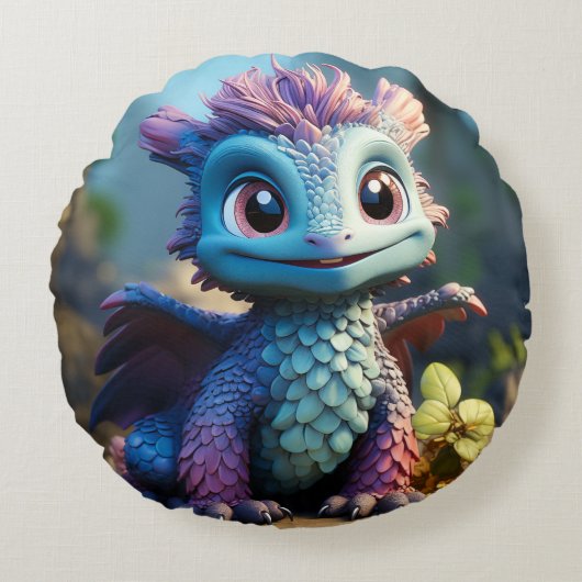Aiden, eine Schürze des Whimsikdrachen Rundes Kissen (Vorderseite)